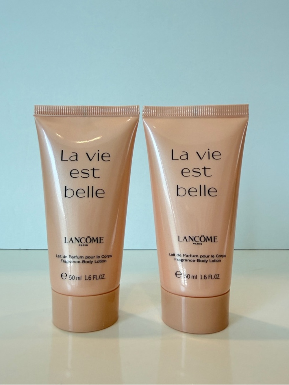 2*Lancome La Vie est Belle Fragrance-Body Lotion, Travel 50 ml/1.6 oz EACH, NEW